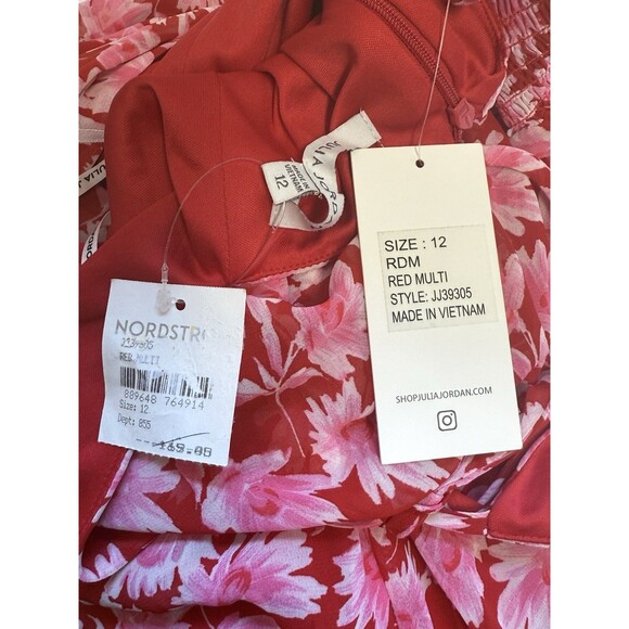 Julia Jordan Tie Back Floral Dress Sz 12 New - Picture 8 of 9